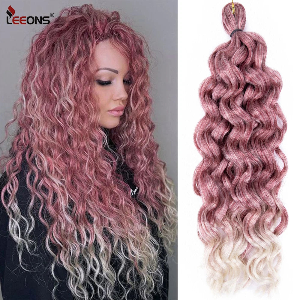 Synthetic Hair Ocean Wave Crochet Hair 18" Hawaii Curl Crochet Hair Freetress Water Wave Braiding Hair Crochet Braid Extensions