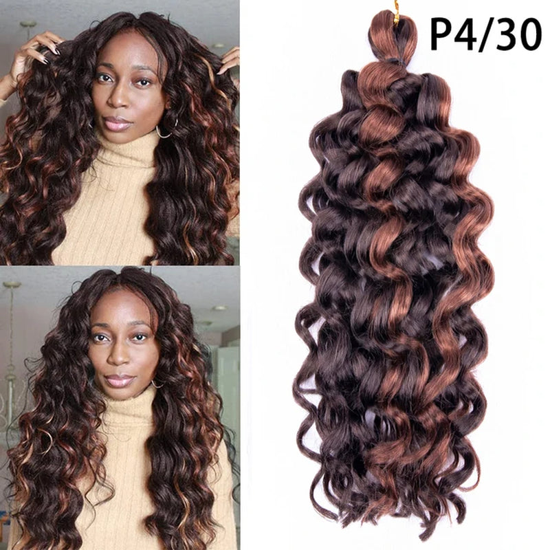 Synthetic Hair Ocean Wave Crochet Hair 18" Hawaii Curl Crochet Hair Freetress Water Wave Braiding Hair Crochet Braid Extensions