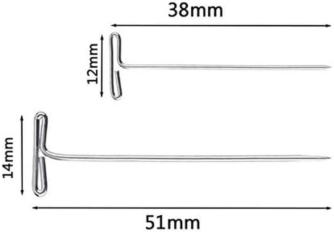 150 Pcs T-Pins for Blocking Knitting, Modelling,Wig Making and Crafts, Stainless Steel Nickel Plated with Storage Box (1.5Inch，2 Inch)